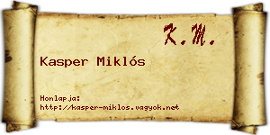 Kasper Miklós névjegykártya