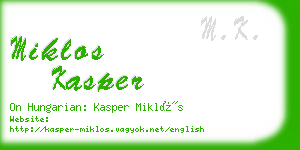 miklos kasper business card